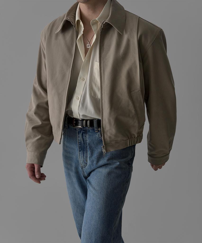 Bowlow Product Minimal Pleated Crop Jacket [Beige]