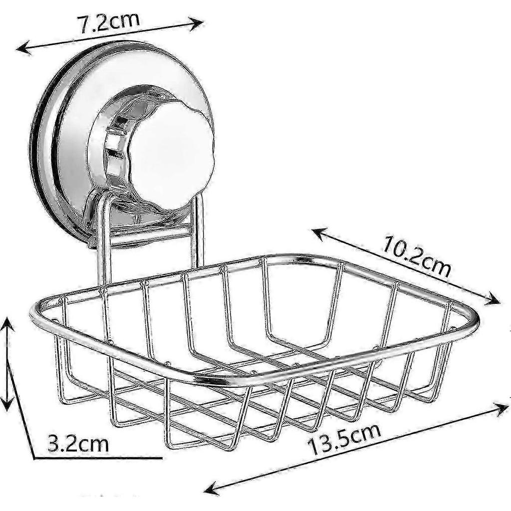 Suction Cup Soap Dish Soap Holder, Super Powerful Suction Cup Made Of Strong Stainless Steel For Shower, Bathroom And Kitchen