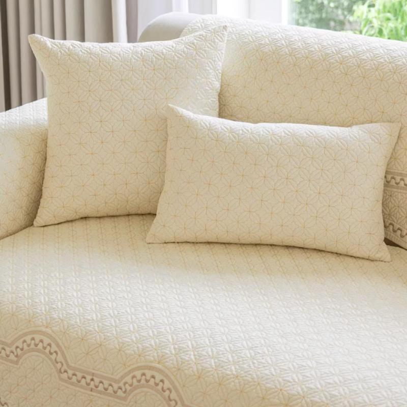 Pure Cotton Sofa Cushion Four Seasons Non-slip L-shaped Sofa Towel Dust-proof Durable Sofa Seat Cover for Living Room