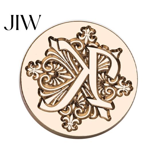 Sello de Cera para Invitación de Boda, Cabeza de Sello con Inicial del Alfabeto Iris A-Z, Cabeza Selladora de Latón Grabado para Envoltura de Regalos, Sellado de Invitaciones, Sobres, Diario