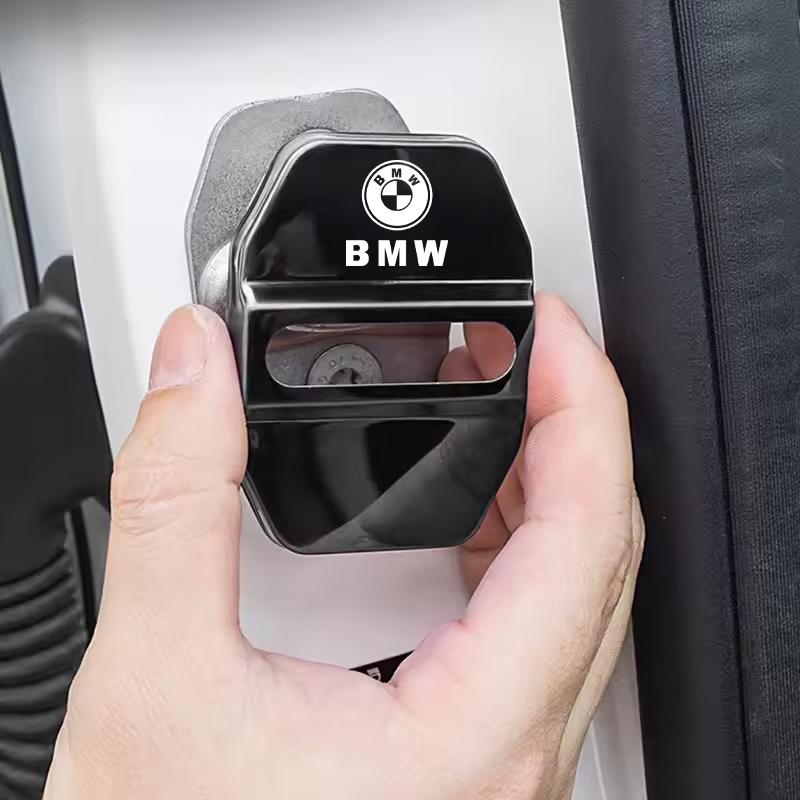 FA54Pcs Zinc Alloy  Car Door Lock Buckle Protection Cover Anti-Collision Shock Absorbing Cushion Stickers For BMW G80 G06 G07 G42 G