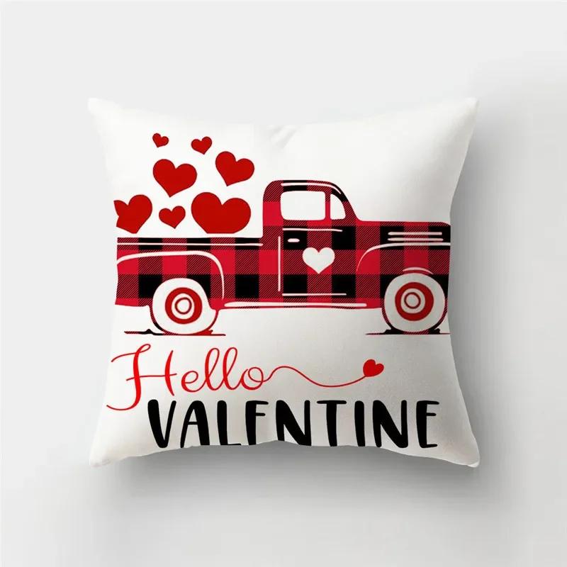 45*45cm Red Pink Heart Pillowcase Home Decor Seat Living Room Sofa Pillowcase Valentines Day Love Cushion Cover