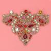 2Pcs Rhinestone Appliques, Sparkling Crystal Embroidery Patches for Clothes Bag Pants Shoes Clothing Decoration(08 Red)