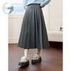 ZIHAN Grey Plaid Pleated A-line Skirt