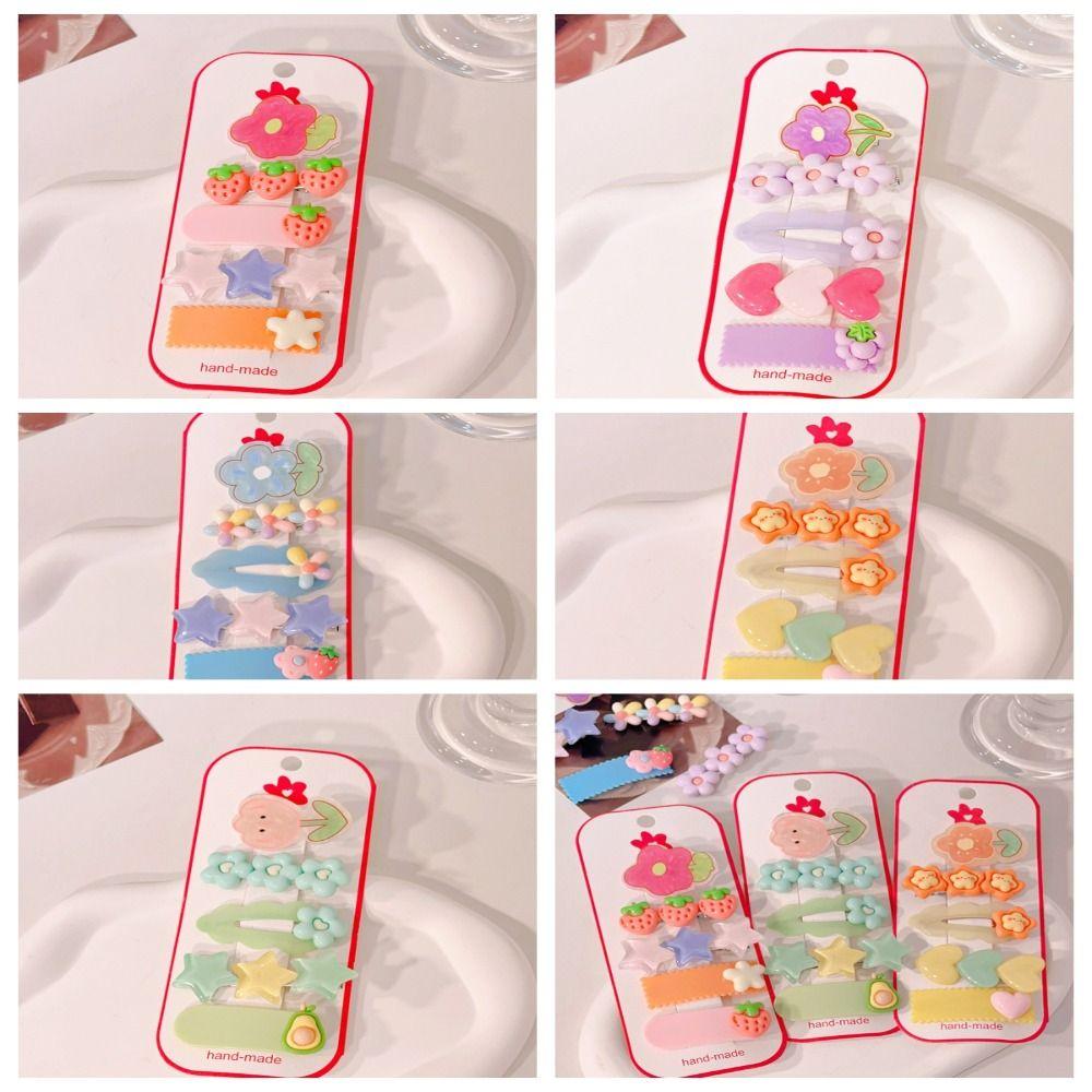 

Kawaii красочные зажимы BB в корейском стиле с цветком заколки для волос милые милые заколки набор инструментов для укладки волос