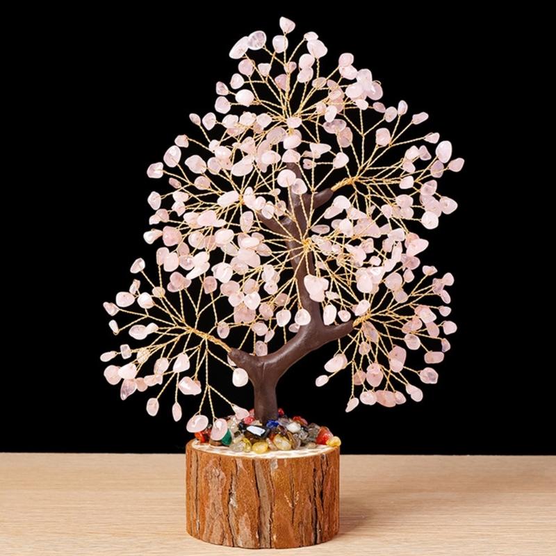 Fengshui Crystal Tree Figurine Bonsais Ornament for Attracting Wealth Good Luck Spiritual Gift Home and Office Decors