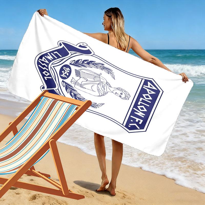 Apollon Limassol FC Print Beach Towel, Large Soft Quick Dry Towel for Beach Camping Swimming