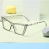 Women Luxury Designer Color Stitching Eyeglasses for Ladies Polygon Cat Eye Anti Blue Light Blocking Glasses Frame Optical Frame