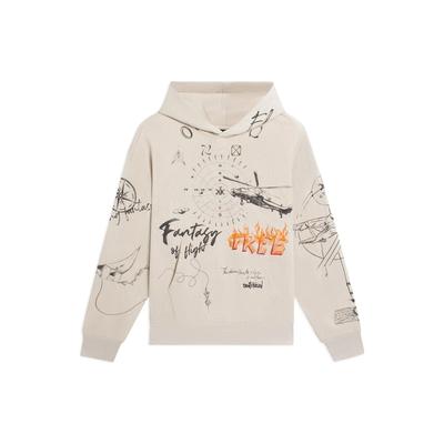 Li-Ning CF Trace Series Letter Print Hoodie Long Sleeve Sweatshirt Unisex Tops Apricot AWDSH33-2