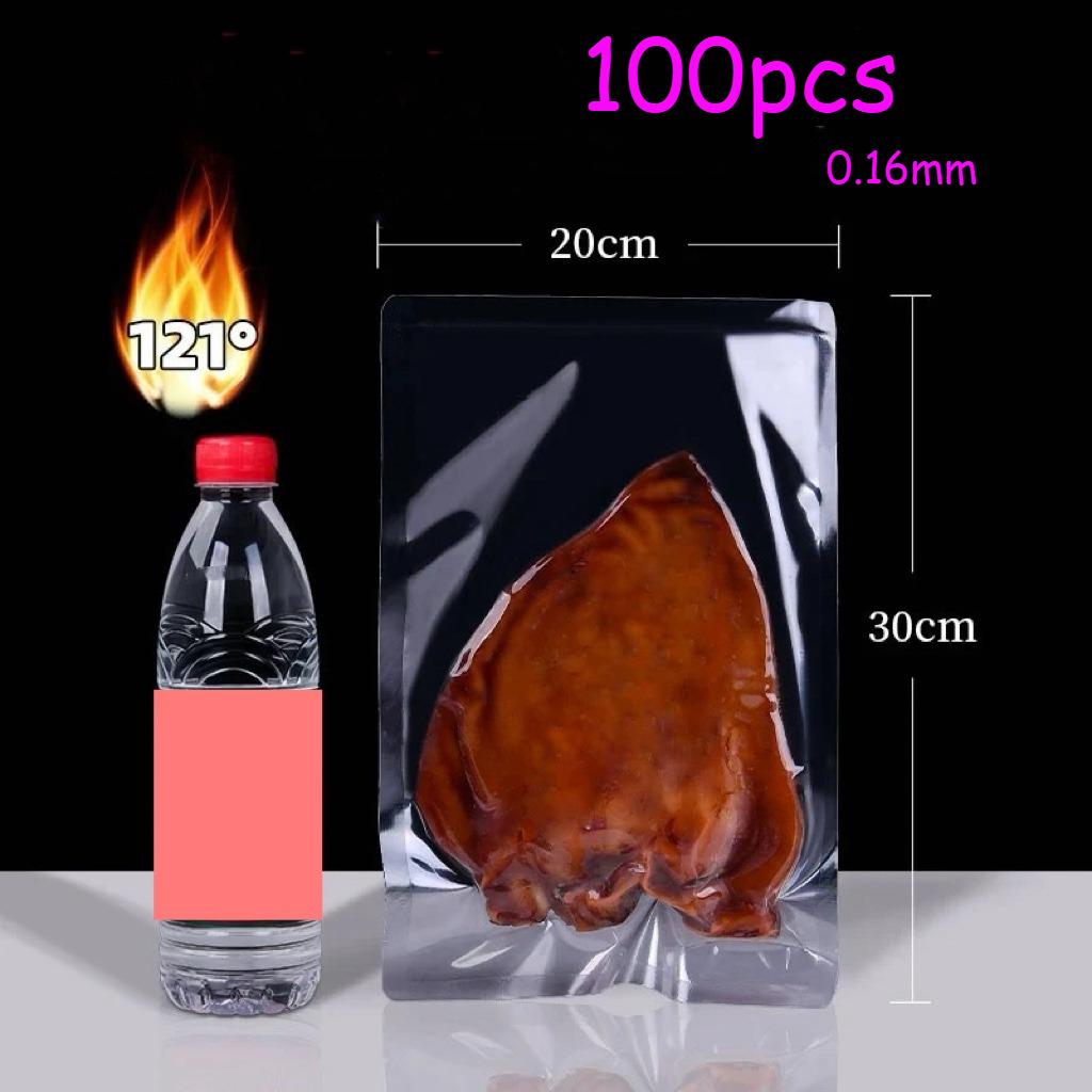 100pcs Vacuum Sealer Bags, Vacuum Airtight Compression Bag, Transparent Food Packaging Bag, For Kitchen Meat,Fruit And Vegetable