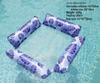 Inflatable Mesh Lounge Chair: Four-Tube Floating Hammock with Striped Foldable Design for Water Recreation