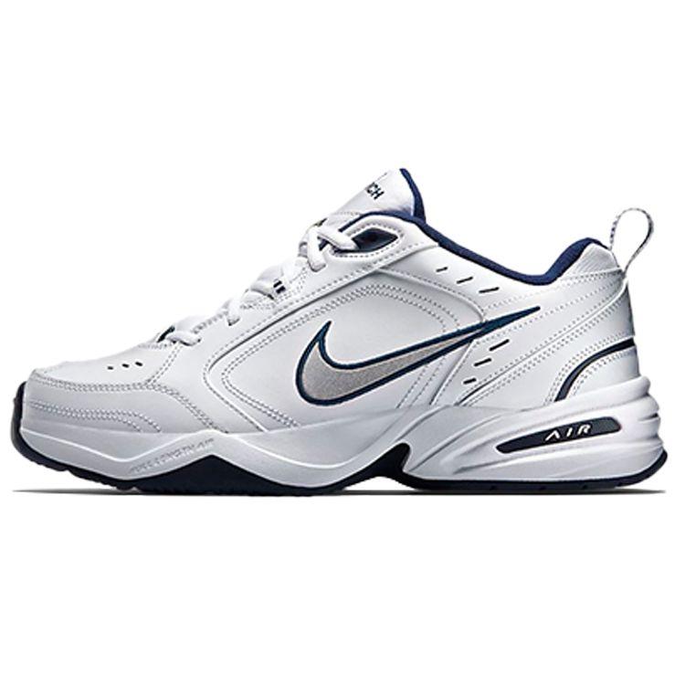 Nike Air Monarch IV 4E Wide Men Sneakers White Metallic-Silver-Midnight-Navy 416355-102