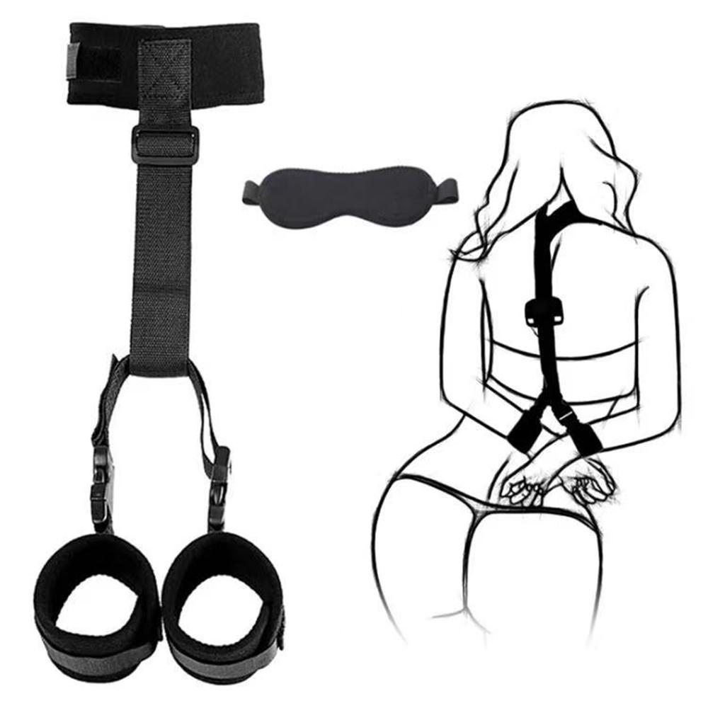 S&M Bed Bondage Ankle Collar Leather Restraint Set  Bondage Kits Erotic Toy Handcuffs Adult Game Sex Toys For Women Couples
