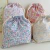 1pcs Forest Style Handmade Floral Cotton Drawstring Bag Vintage Storage Pouch for Underwear Travel Organizer Pouch