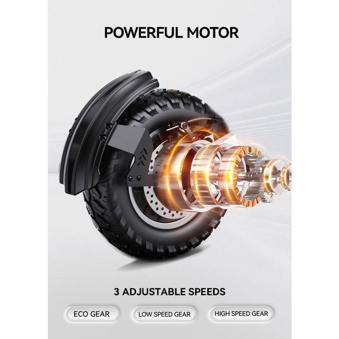 OOTD T10 - Scooter Électrique - Roues De 11 Pouces, Moteur De 900 W - Batterie De 13,5 Ah - Autonomie De 45 Km.