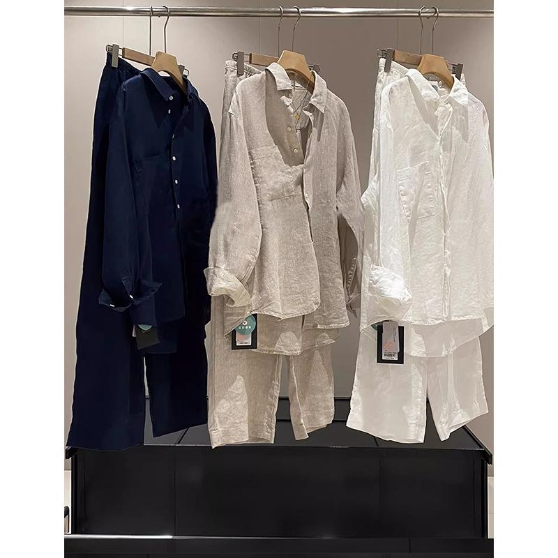Retro Old Money Style Linen Sun Protection Shirt Coat Women Summer Thin Loose Cotton Linen Breathable Blouse Tops