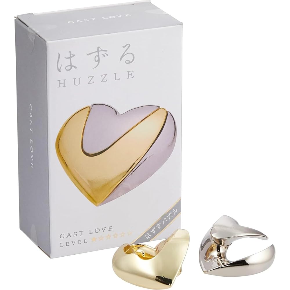 Hanayama Cast Love Puzzle Level 1 Difficulty Brain Teaser Game