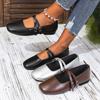Classic Retro Mary Jane Flat Shoes Fashionable New Women'S Casual Shoes Square Toe Straight Buckle Shallow Mouth Work Shoes