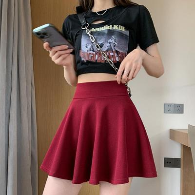 Sommer-Grundröcke für Damen, Shorts, Mini-elastische Faltenröcke, hohe Taille, Blasen-Sonnenröcke, Schulmädchen-Uniform, gefütterte Sicherheitshose