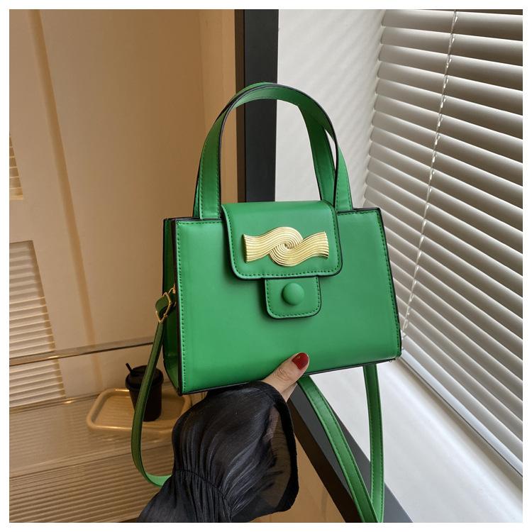 Textured handbag solid color casual small bag women's bag 2025 new fashion shoulder messenger small square bag