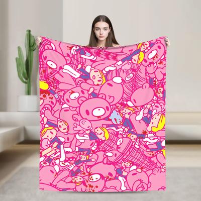 Gloomy Bear Blanket Kawaii Super Warm Pattern Plush Bedding Throws For Bedroom Travel Flannel Bedspread Bed Cover