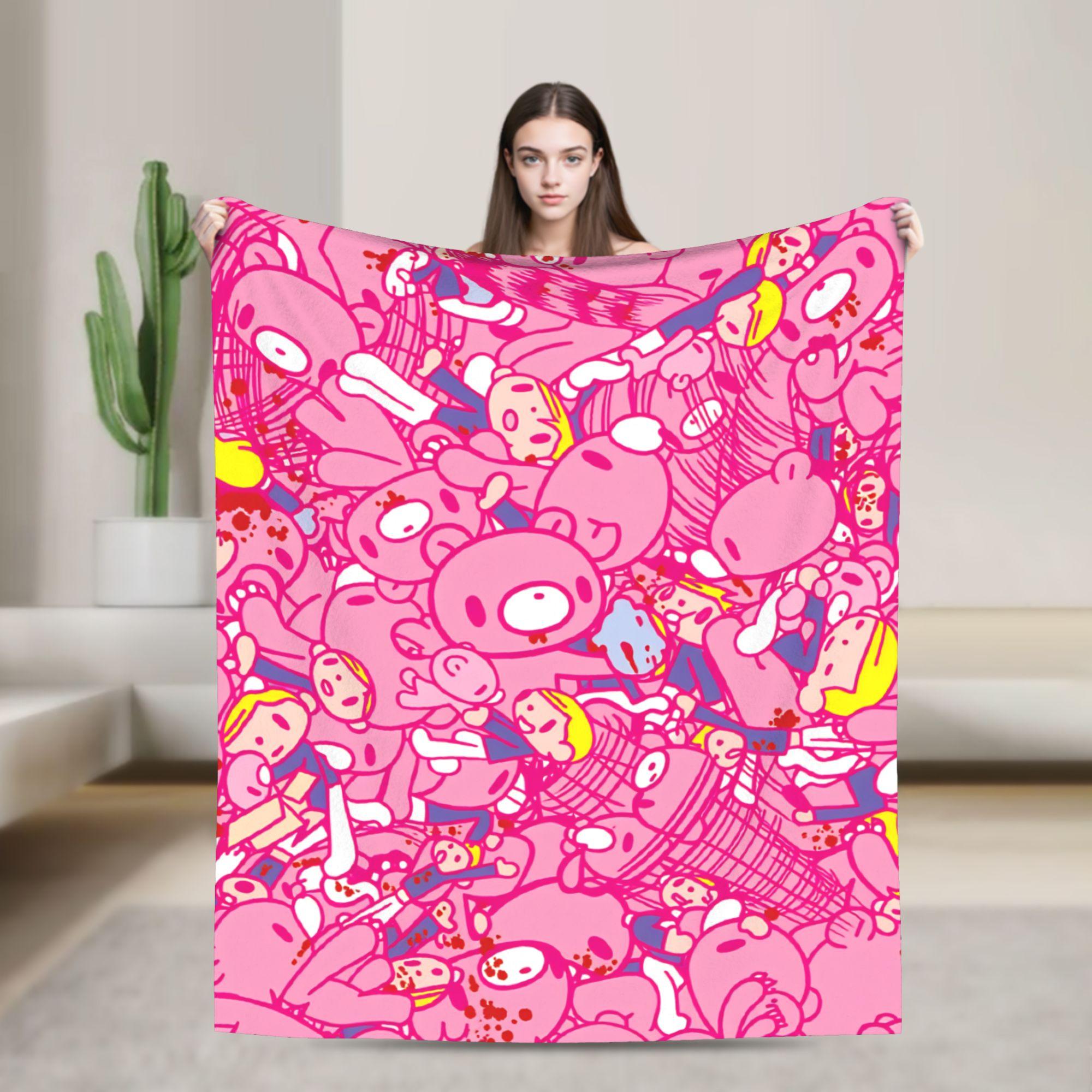 

Gloomy Bear Flannel Blanket Kawaii Warm Soft Bedding Throws for Living Room Travel Office Aesthetic Bedspread Sofa Bed Cover 75x90cm