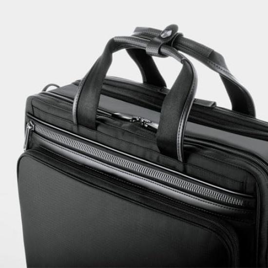 Ace Gene Flexlite Fit Lightweight Business Bag, 43cm, B4 Size, 2 Compartments, Expandable, with PC Storage, 54560 01 (Black)