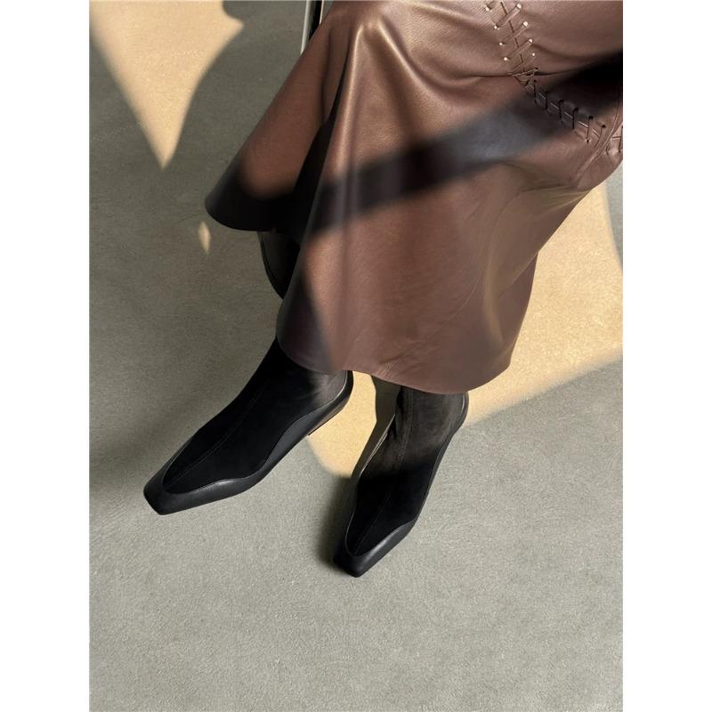Fashion French Inner Heel Heel Mid-leg Boots, Small Booties, New Autumn and Winter Look Thin and Versatile