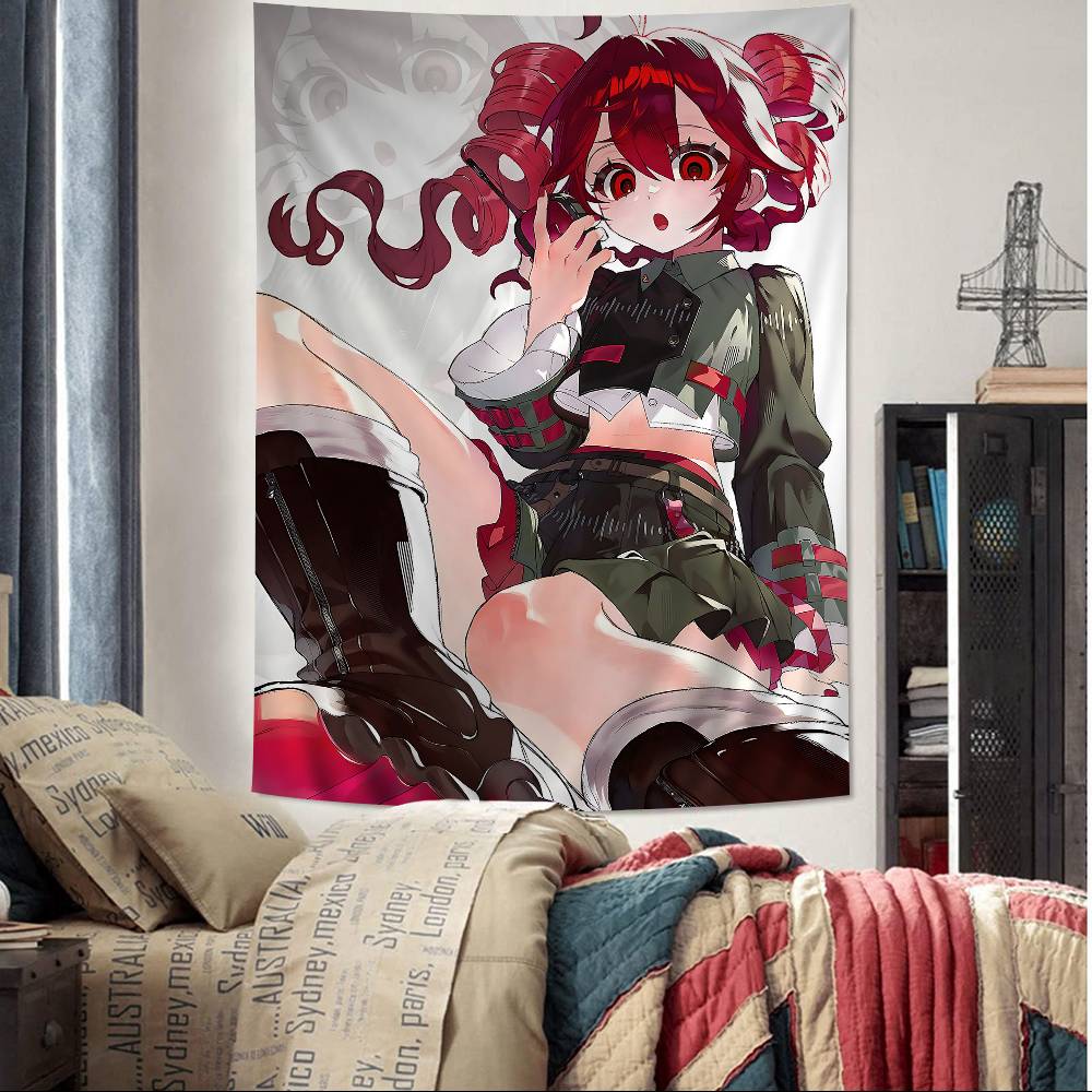 Popular Virtual Singer Kasane Teto Printed Large Wall Tapestry Indian Buddha Wall Decoration Witchcraft Bohemian Decor Blanket