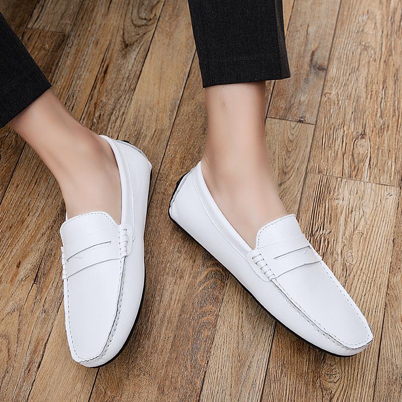 Fashion Big Size 49 Man Leather Shoes Slipons Classic Summer Male Flat Shoe Genuine Leather Men's Loafers Moccasins Casual Driving Shoes