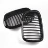 2PCS Front Center Matte Black Wide Kidney Hood Grille Grill For BMW E39 525 528 530 535 M5 1997 1998 1999 2000 2001 2002