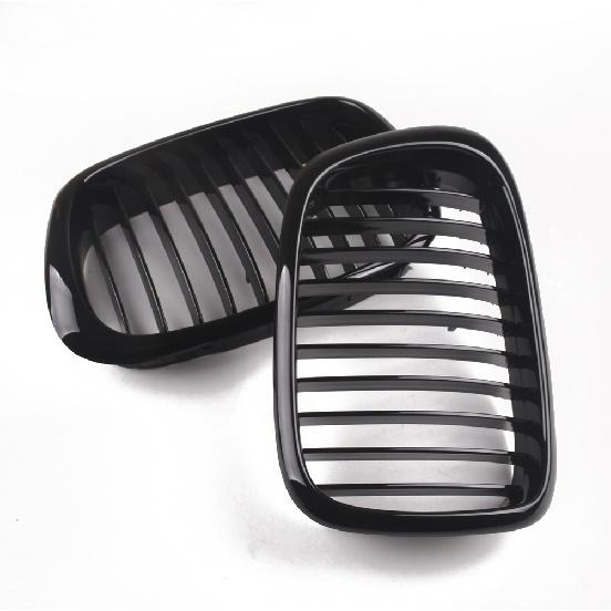 2PCS Front Center Matte Black Wide Kidney Hood Grille Grill For BMW E39 525 528 530 535 M5 1997 1998 1999 2000 2001 2002