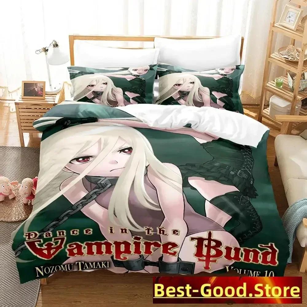 New Dance In The Vampire Bund Bedding Set Print With Pillowcase Bed Duvet Cover Soft Single Double Queen Super King Size