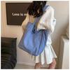 Women's Large Nylon Tote Bag - 2024 Spring/Summer, Solid Color, Lightweight, Eco-Friendly, Bucket Style, High Capacity, Casual.