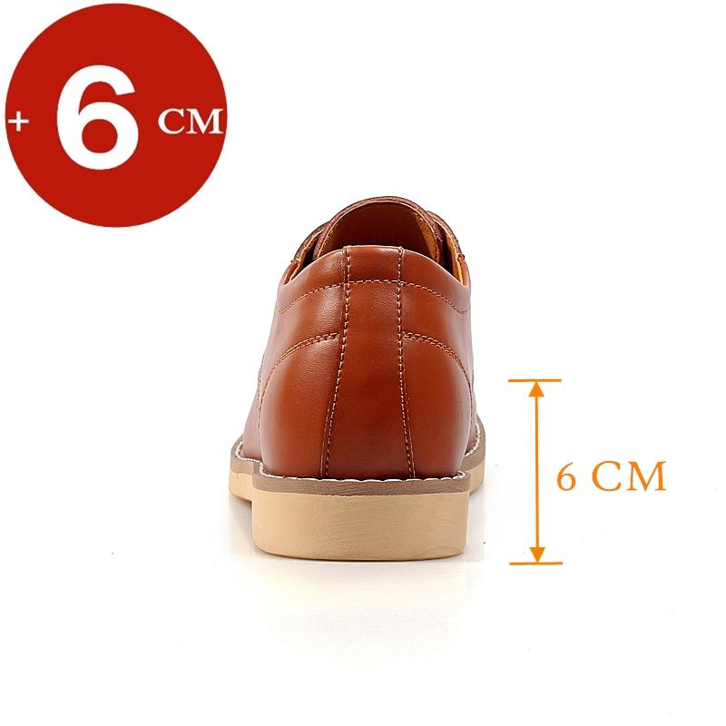Fashion Genuine Leather Men Casual Elevator Shoes Wedding Business 6-7 CM Height Increase Lift Shoes Invisible Taller Fashion Leisure
