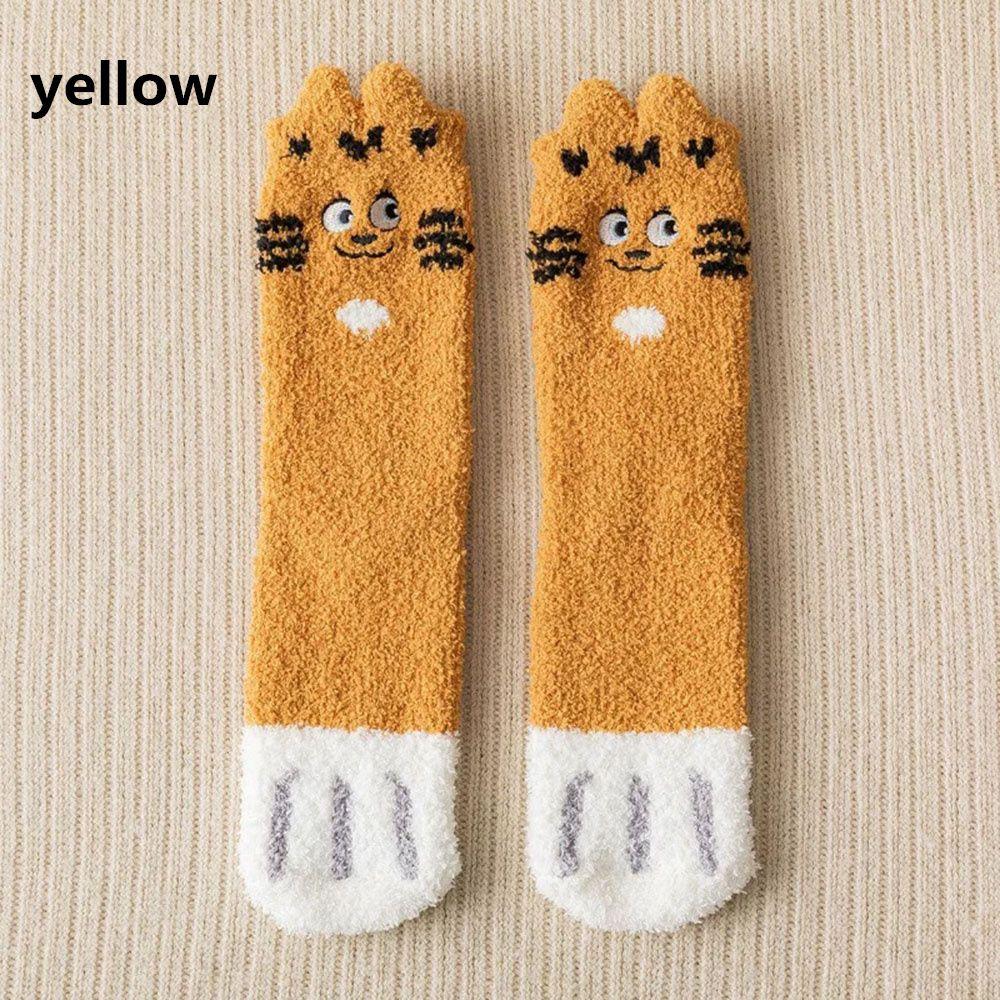 Warm Skateboard Soft Thickening Plush Floor Socks Coral velvet socks Paw pattern Cashmere Sox