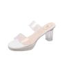 Transparent High Heels Women's New Summer Waterproof Table Sandals In 2025 with Thick Heels and Small Size Cool Slippers