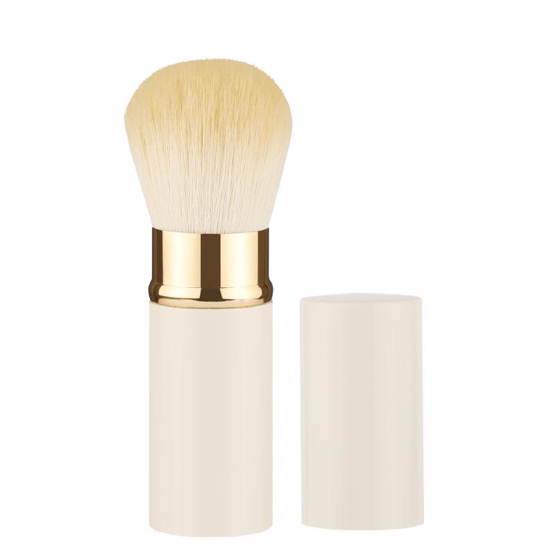 Compact Retractable Travel Powder Brush - Soft Makeup Tool for Blush and Beauty Touch-Ups