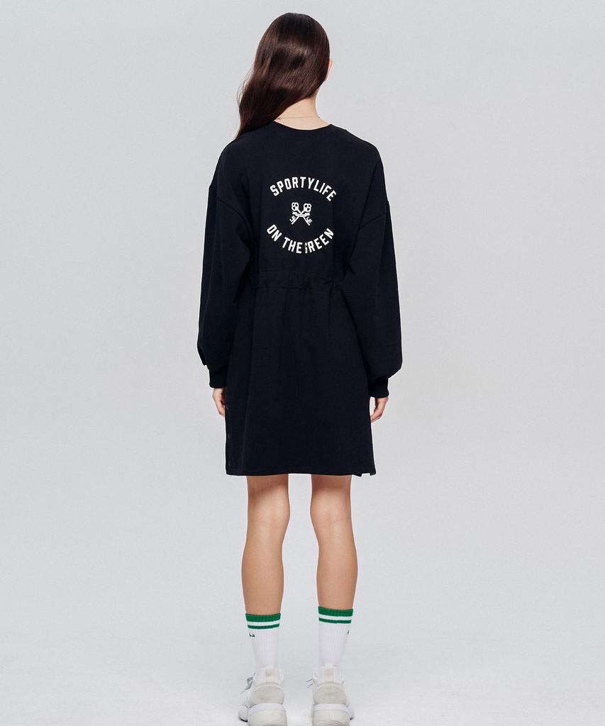 LESONNET Easy Fit Sweat Dress Black