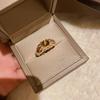 Brushed Antique Exaggerated Fashion Maillard Color Ring with Versatile Temperament, Personalized and Versatile Trendy Ring