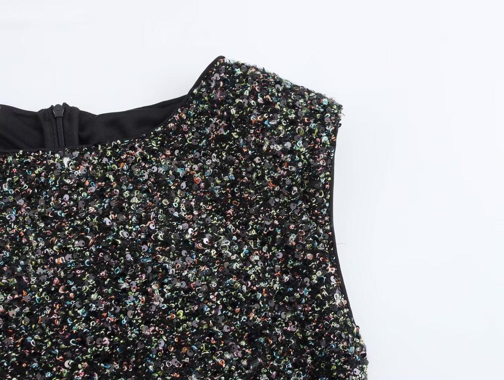 2025 Spring Women's Sparkly Slim A-Line Dress: European & American Style