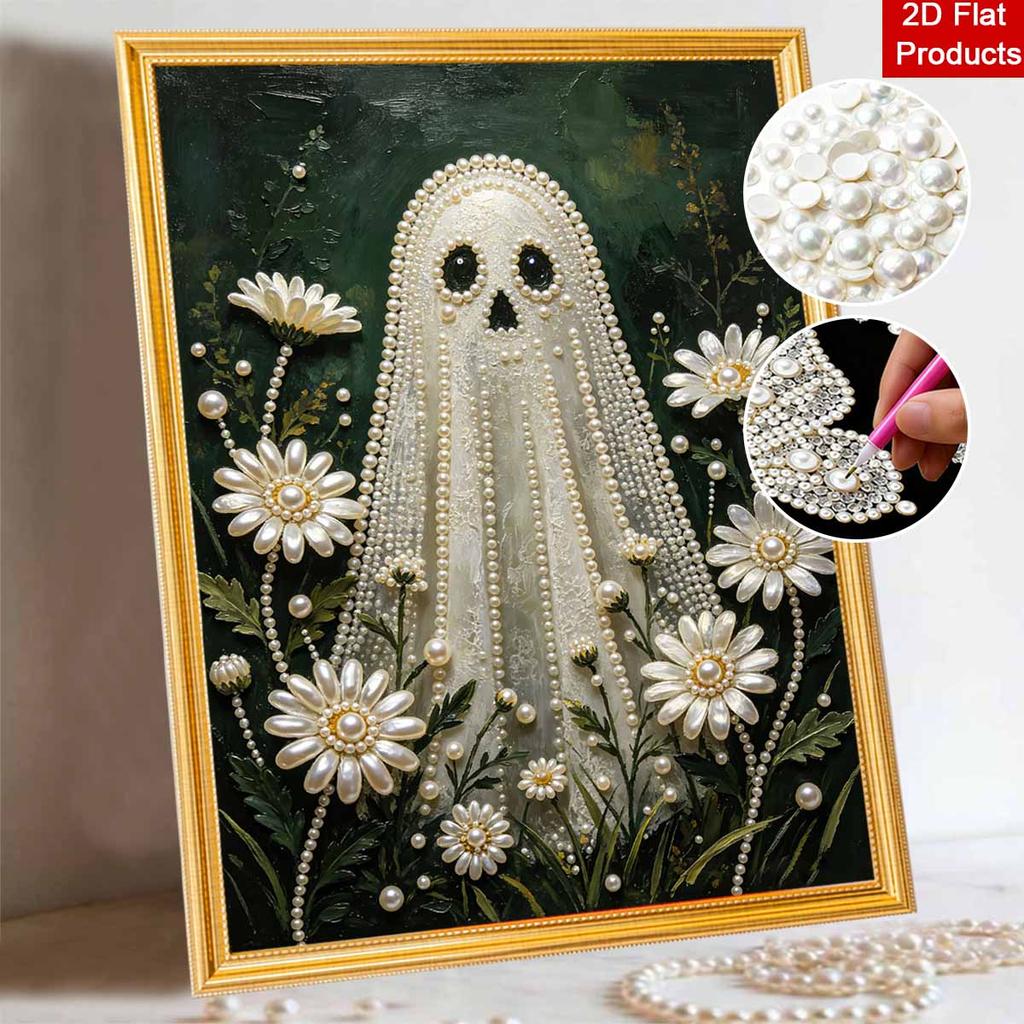 Halloween pearl painting art kit floral ghost handmade diy home decorations