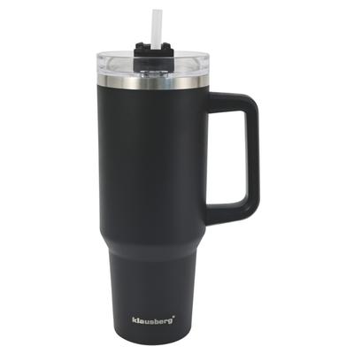 STALOWY KUBEK TERMICZNY TERMOS 1100ml Z RĄCZKĄ I SŁOMKĄ KLAUSBERG KB-7942