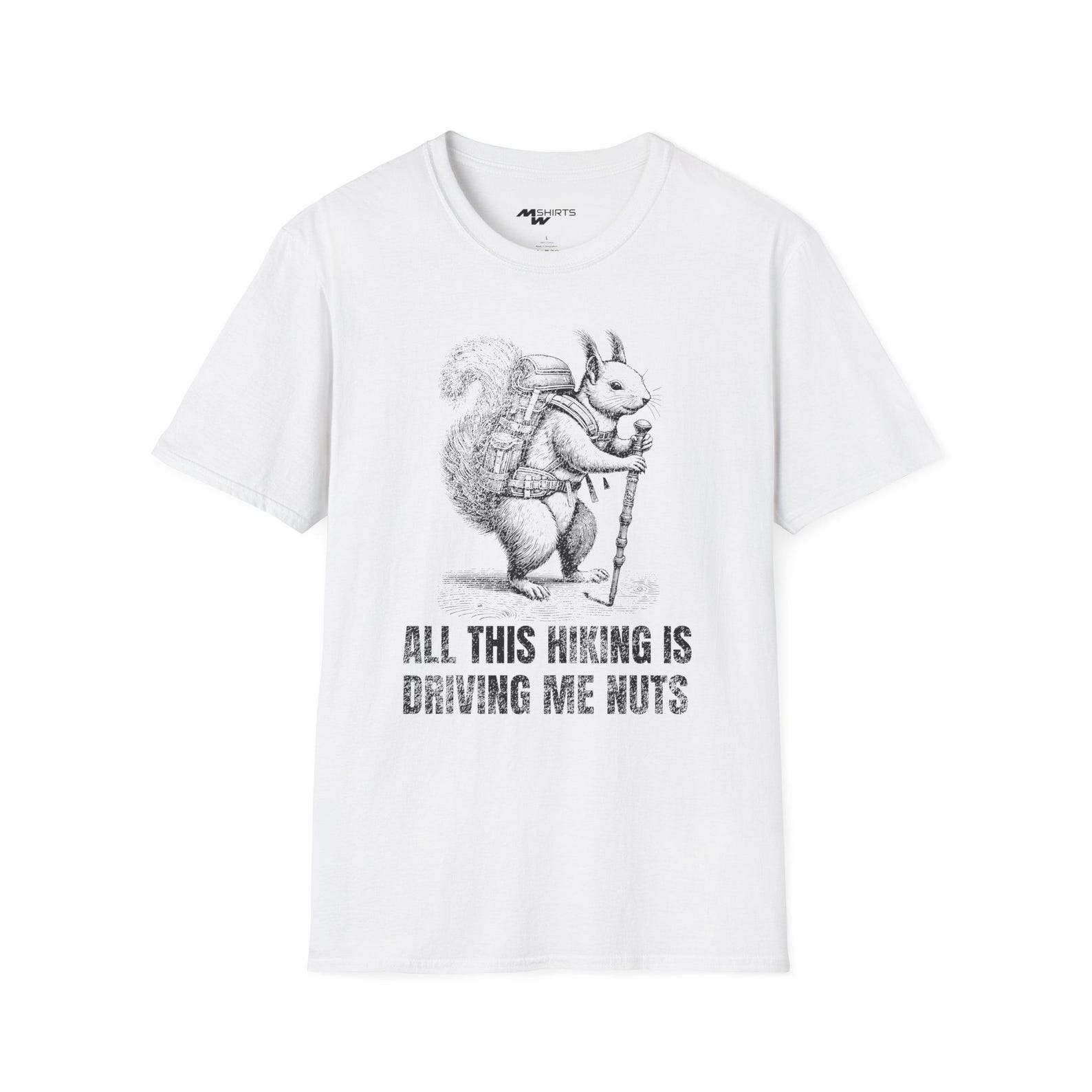 Hiking Squirrel T-Shirt: Funny Vintage Nature Lover Tee L