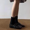 Cowhide Velcro Mary Jane Shoes - Women's Versatile Low-Cut Casual Flats 2025