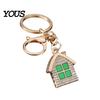 Non-blackening Metal Keychain Pendant, 3D Cabin Shape Key Holder with Lobster Long-lasting Shiny Clasp And Ring, Anti-Oxidation Fall-Resistant Window