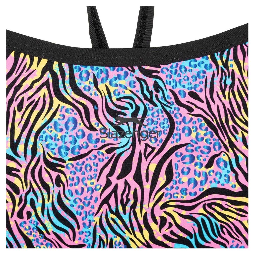 Slazenger Girls Animal Print One Piece Swimsuit