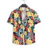 Men's Floral Summer Beach Shirt - Japanese Streetwear, Versatile, Breathable, Loose Fit, Hong Kong Style.