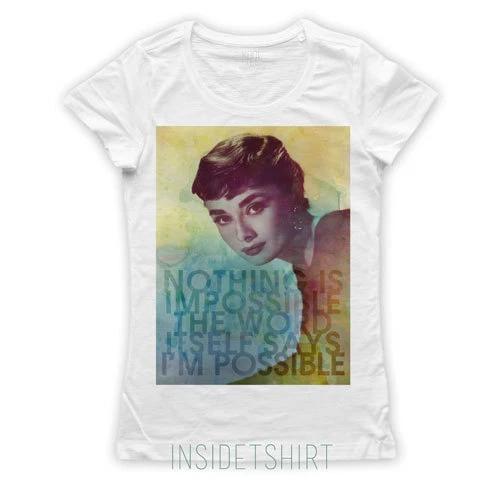 AUDREY HEPBURN T-SHIRT Jersey Women Cinema Star Roman Holiday T-SHIRT GIRL S