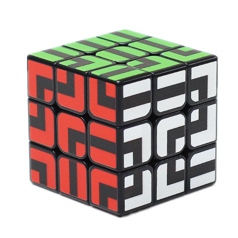 Maze Type 3x3x3 Magic Cube Puzzle Digital cube Cube professional Magic Cube 3x3 Labyrinth Toys For Children Boys чёрный